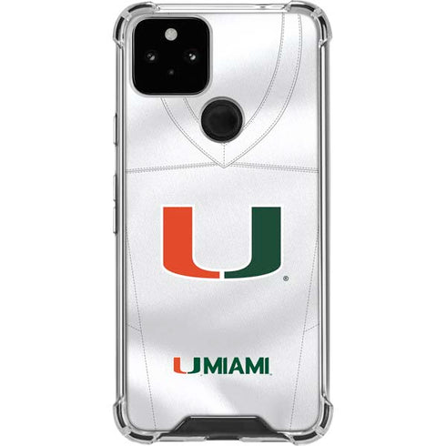 University of Miami White Jersey Google Pixel 5 Clear Case